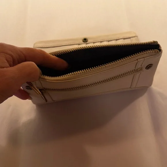 The Sak Beige Leather Wristlet with Gold Accents - Picture 6 of 10